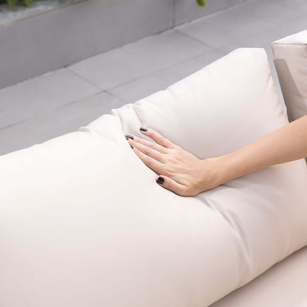 Coastal Aluminum Outdoor Furniture Set with Swivel Chairs and Table