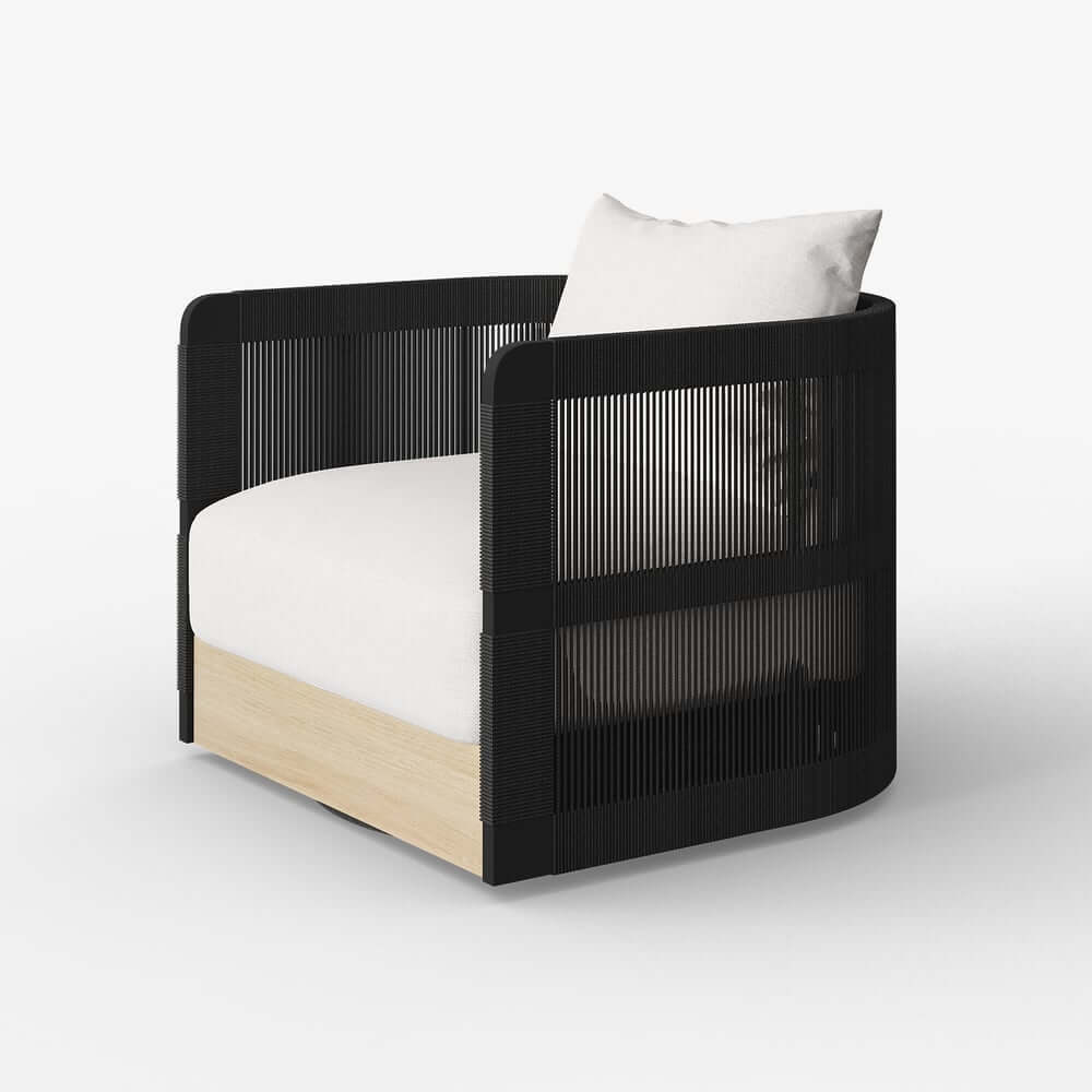 Coastal Aluminum Outdoor Furniture Set with Swivel Chairs and Table