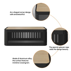 Coastal Aluminum Outdoor Furniture Set with Swivel Chairs and Table