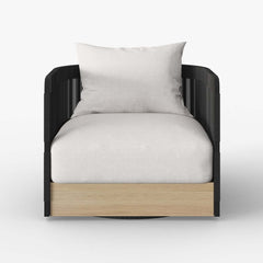 Coastal Aluminum Outdoor Furniture Set with Swivel Chairs and Table