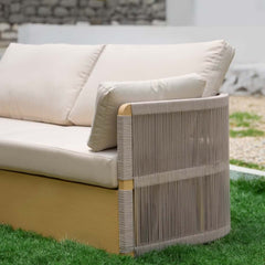 Coastal Aluminum Outdoor Furniture Set with Swivel Chairs and Table