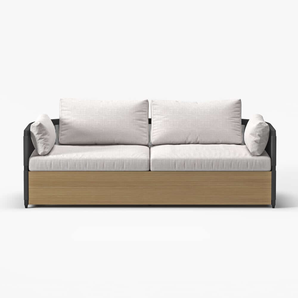 Coastal Aluminum Outdoor Furniture Set with Swivel Chairs and Table