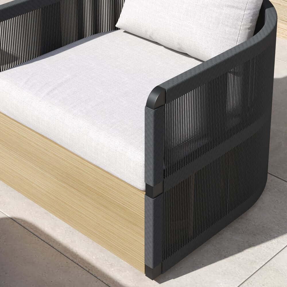 Coastal Aluminum Outdoor Furniture Set with Swivel Chairs and Table