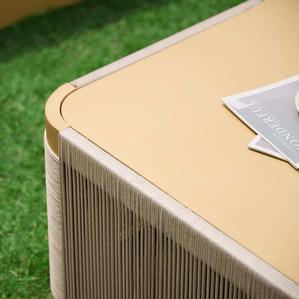 Coastal Aluminum Outdoor Furniture Set with Swivel Chairs and Table