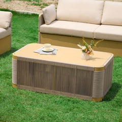 Coastal Aluminum Outdoor Furniture Set with Swivel Chairs and Table