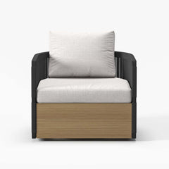 Coastal Aluminum Outdoor Furniture Set with Swivel Chairs and Table