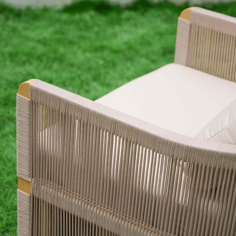 Coastal Aluminum Outdoor Furniture Set with Swivel Chairs and Table