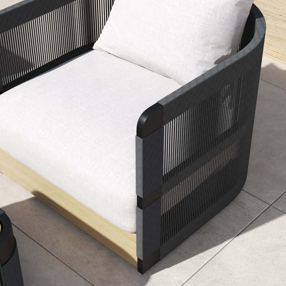 Coastal Aluminum Outdoor Furniture Set with Swivel Chairs and Table