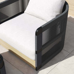 Coastal Aluminum Outdoor Furniture Set with Swivel Chairs and Table