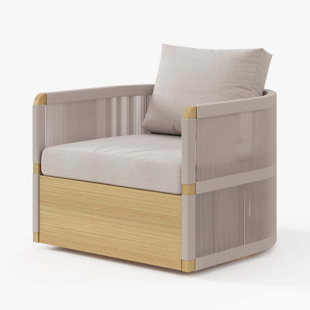 Coastal Aluminum Outdoor Furniture Set with Swivel Chairs and Table