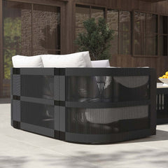 Coastal Aluminum Outdoor Furniture Set with Swivel Chairs and Table