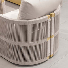 Coastal Aluminum Outdoor Furniture Set with Swivel Chairs and Table