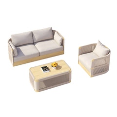 Coastal Aluminum Outdoor Furniture Set with Swivel Chairs and Table