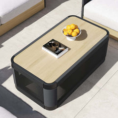 Coastal Aluminum Outdoor Furniture Set with Swivel Chairs and Table