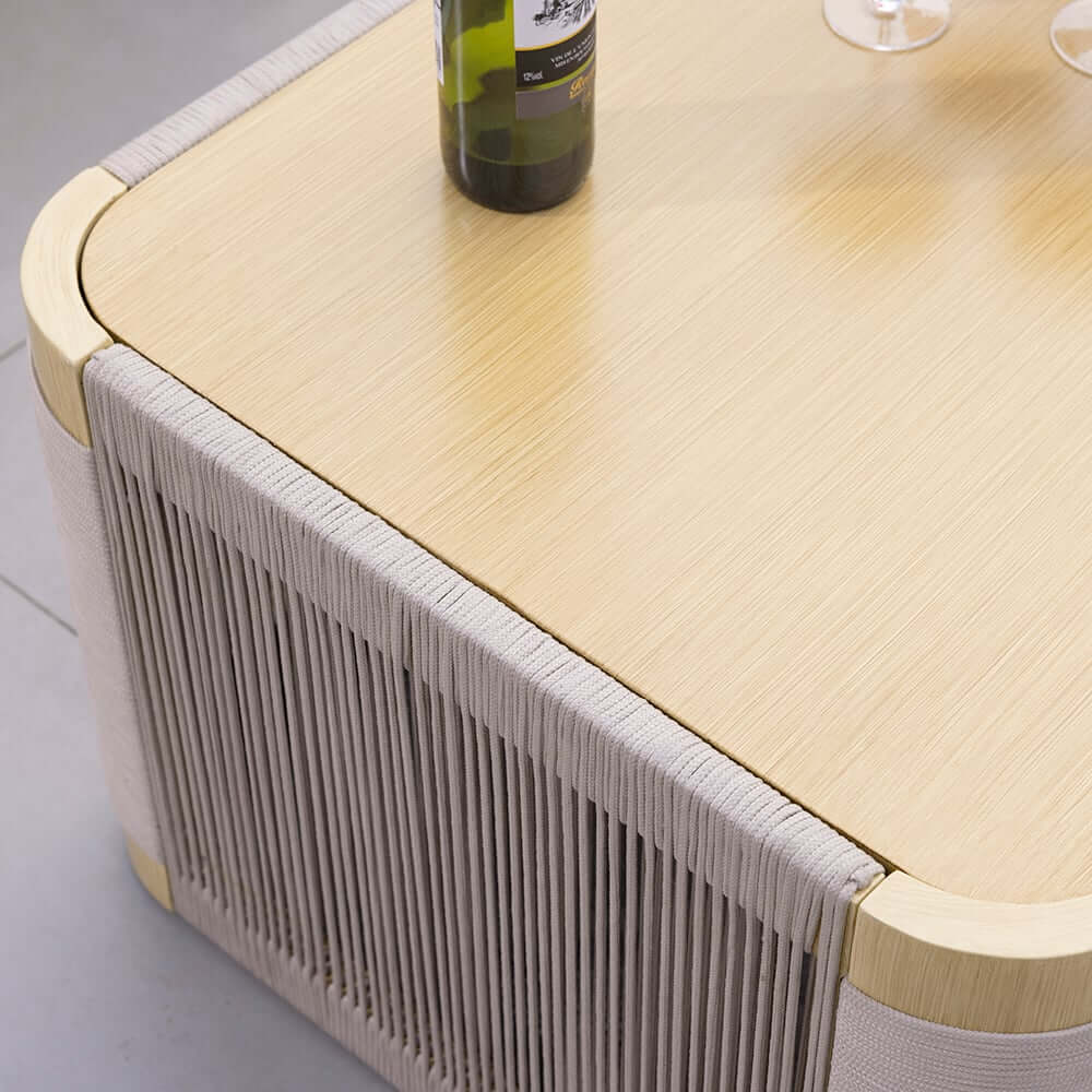 Coastal Aluminum Outdoor Furniture Set with Swivel Chairs and Table