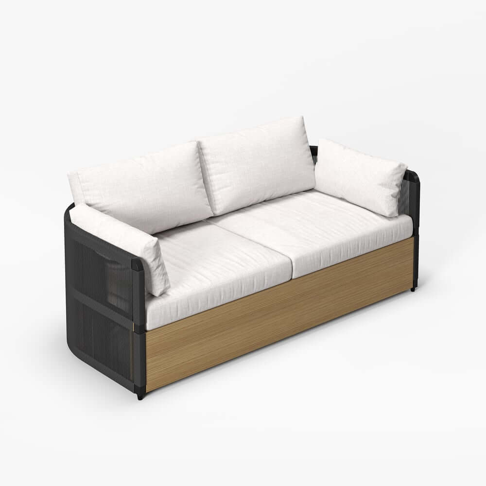 Coastal Aluminum Outdoor Furniture Set with Swivel Chairs and Table