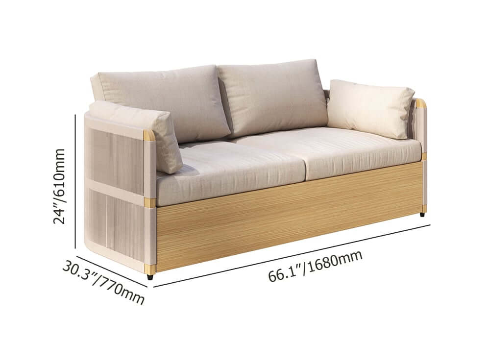 Coastal Aluminum Outdoor Furniture Set with Swivel Chairs and Table Dimensions