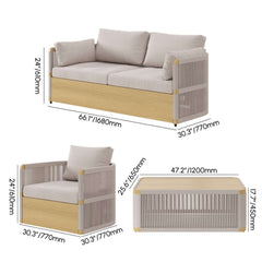 Coastal Aluminum Outdoor Furniture Set with Swivel Chairs and Table Dimensions