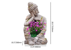 Concrete Gray Magnesium Oxide Sleeping Buddha Statue with Planter Dimensions