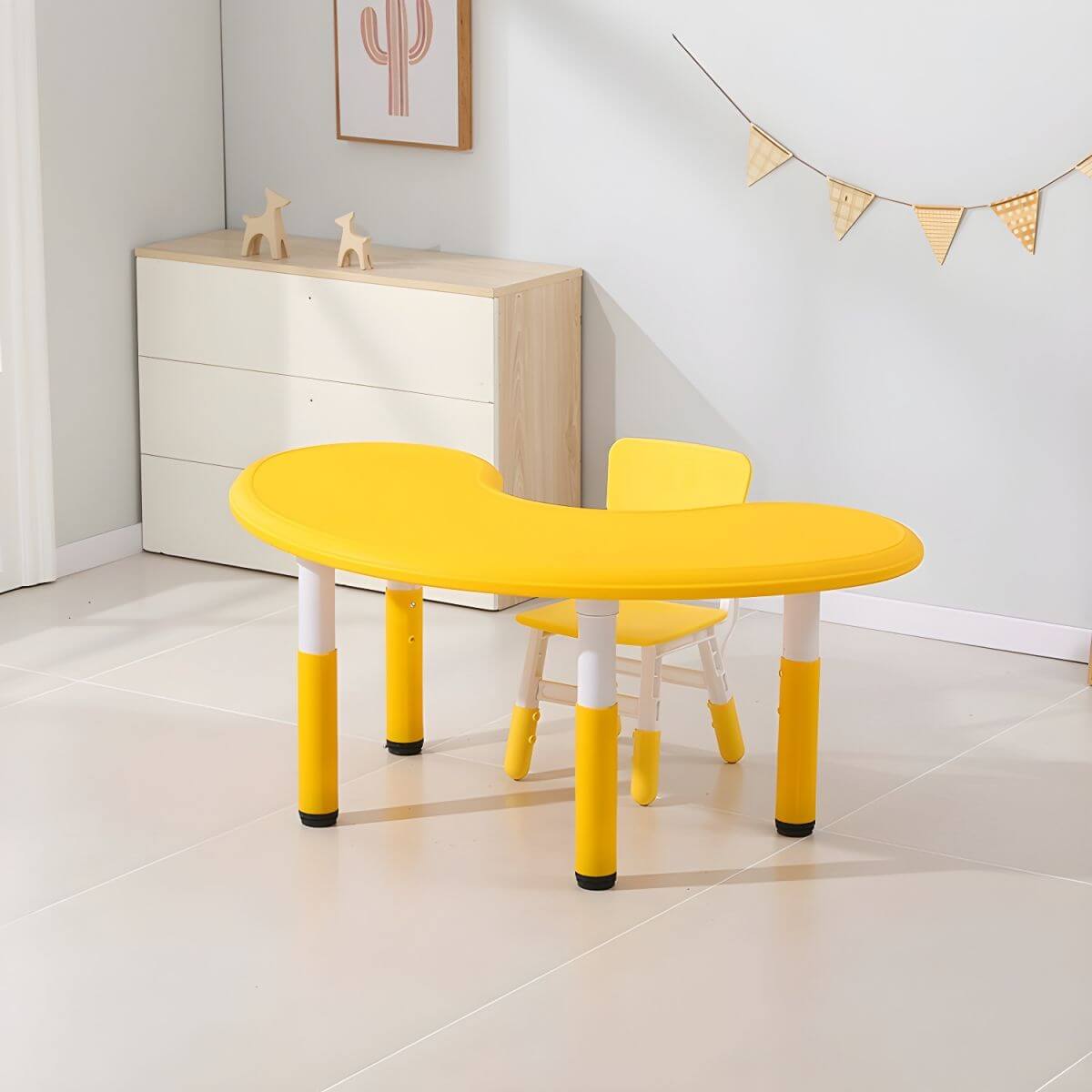 Contemporary Children's Writing Desk with Rounded Edges and Waterproof Top