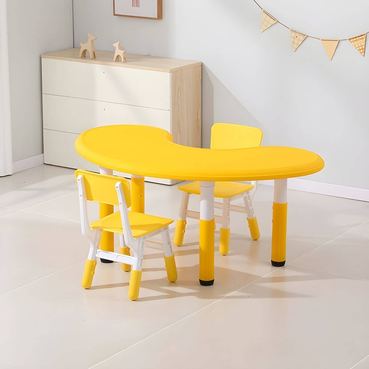 Contemporary Children's Writing Desk with Rounded Edges and Waterproof Top