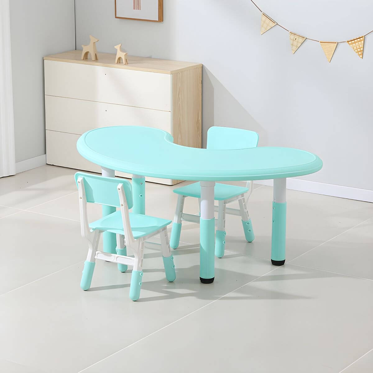 Contemporary Children's Writing Desk with Rounded Edges and Waterproof Top