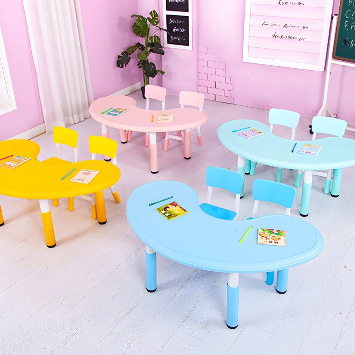 Contemporary Children's Writing Desk with Rounded Edges and Waterproof Top