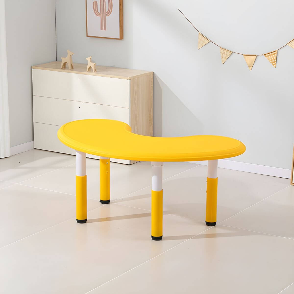 Contemporary Children's Writing Desk with Rounded Edges and Waterproof Top