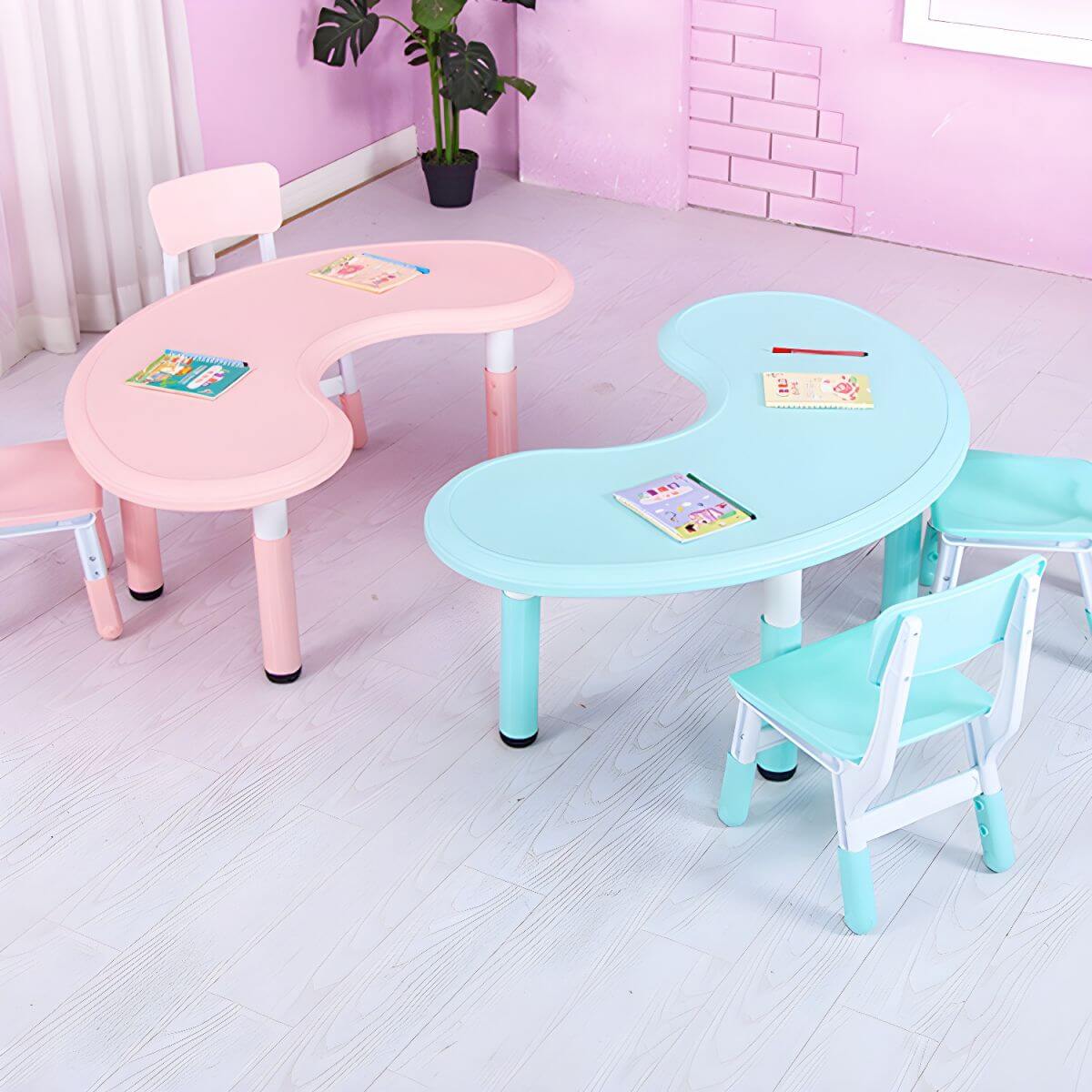 Contemporary Children's Writing Desk with Rounded Edges and Waterproof Top