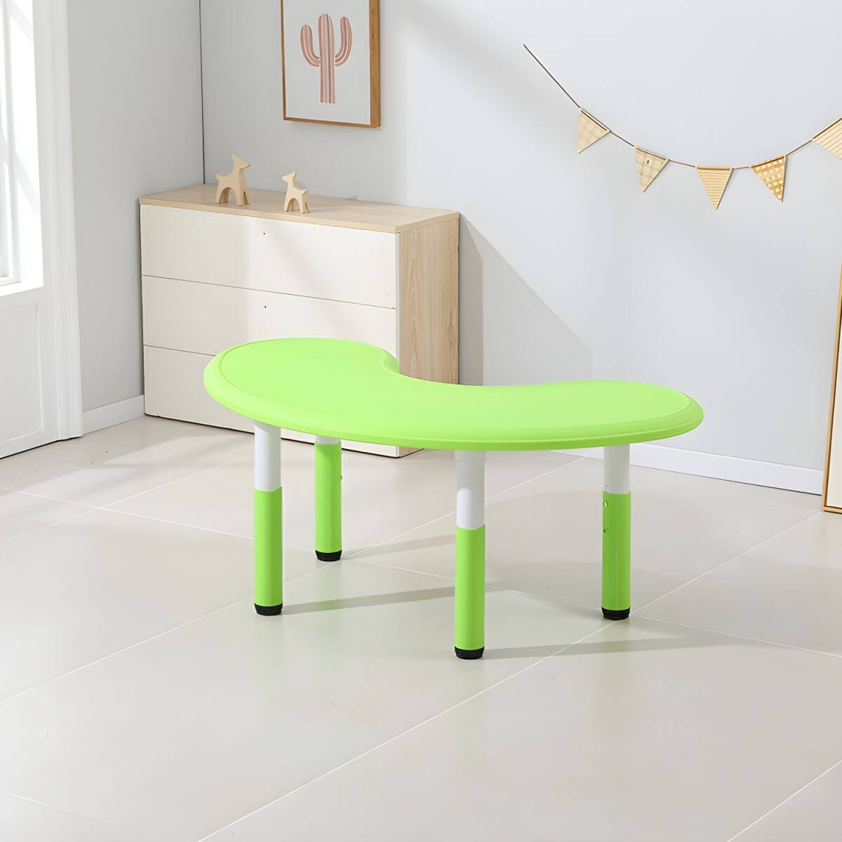 Contemporary Children's Writing Desk with Rounded Edges and Waterproof Top
