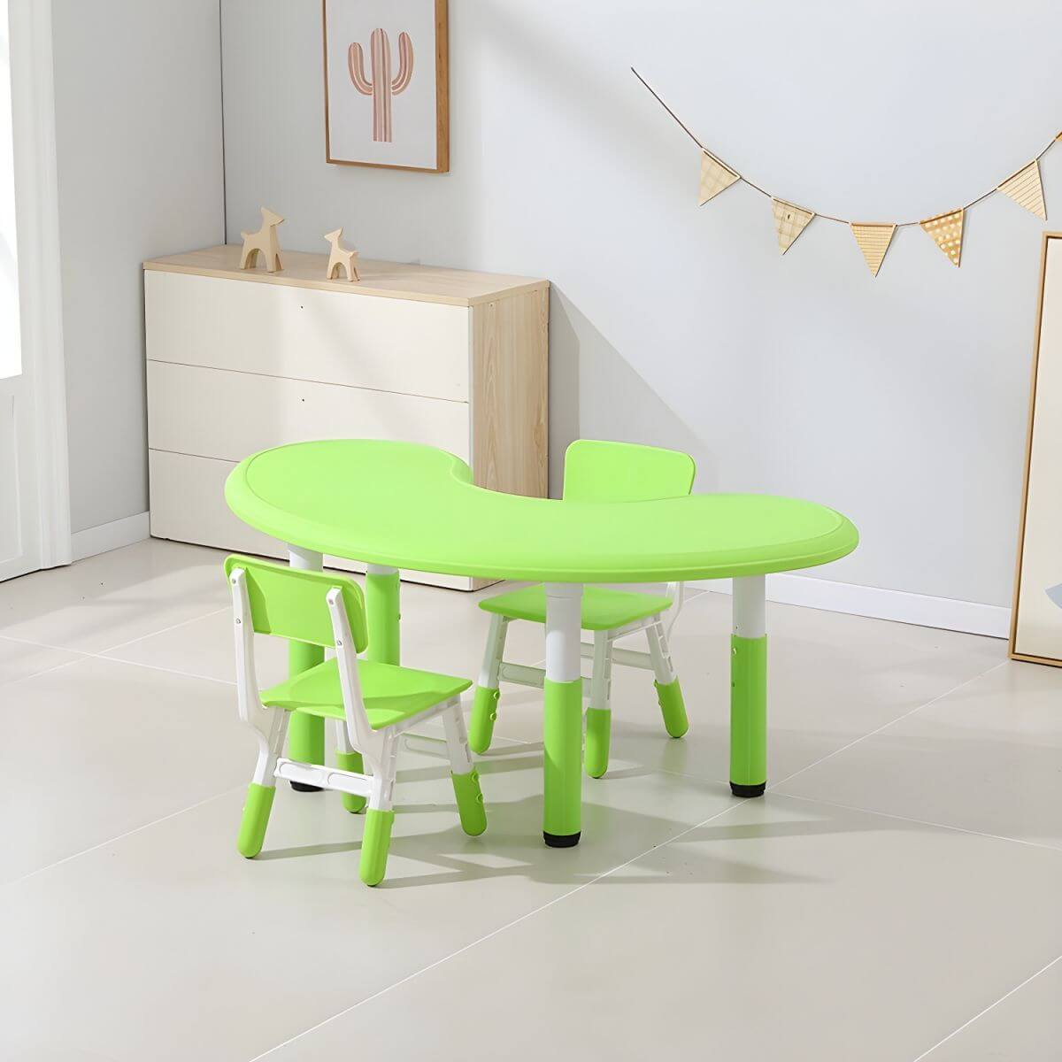 Contemporary Children's Writing Desk with Rounded Edges and Waterproof Top