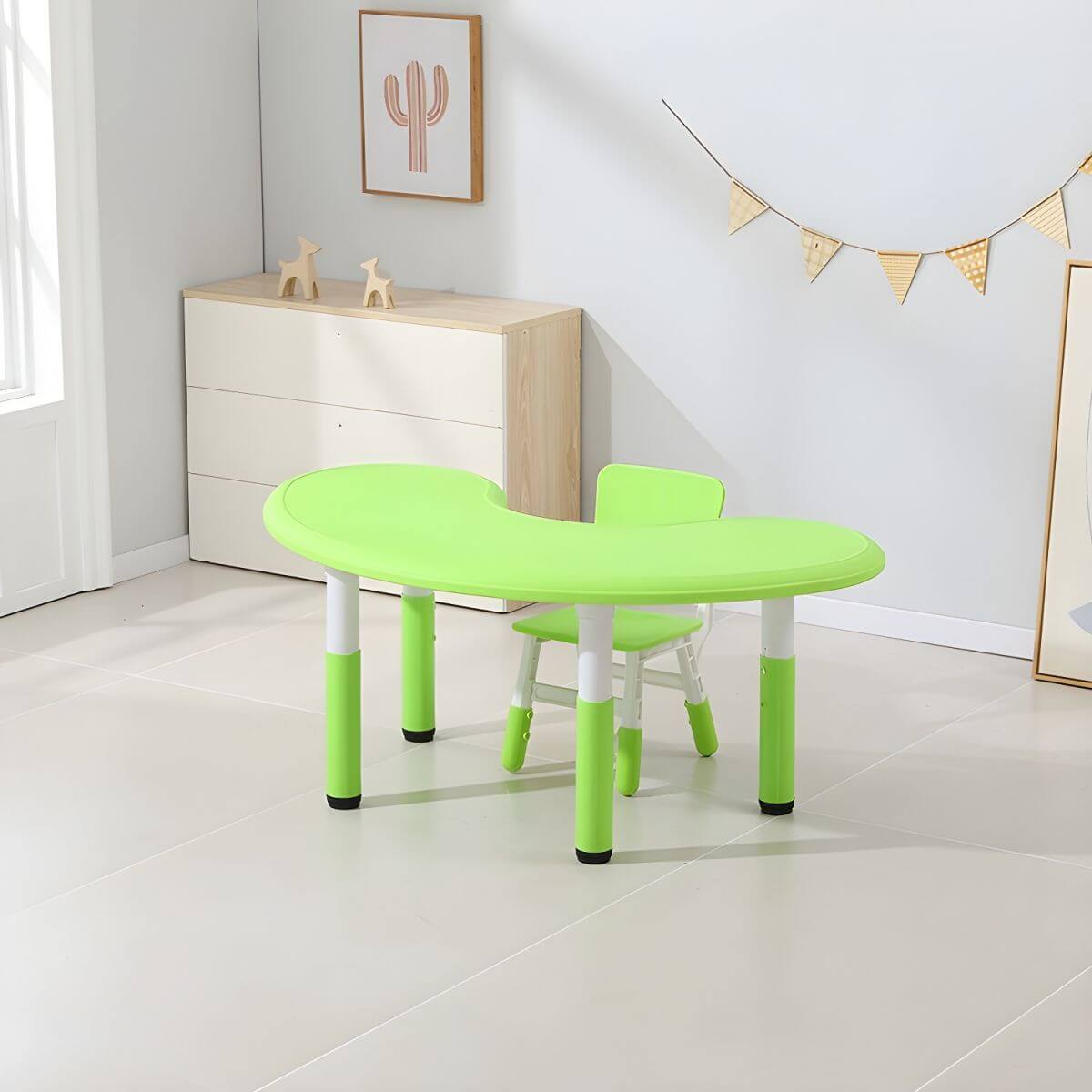 Contemporary Children's Writing Desk with Rounded Edges and Waterproof Top