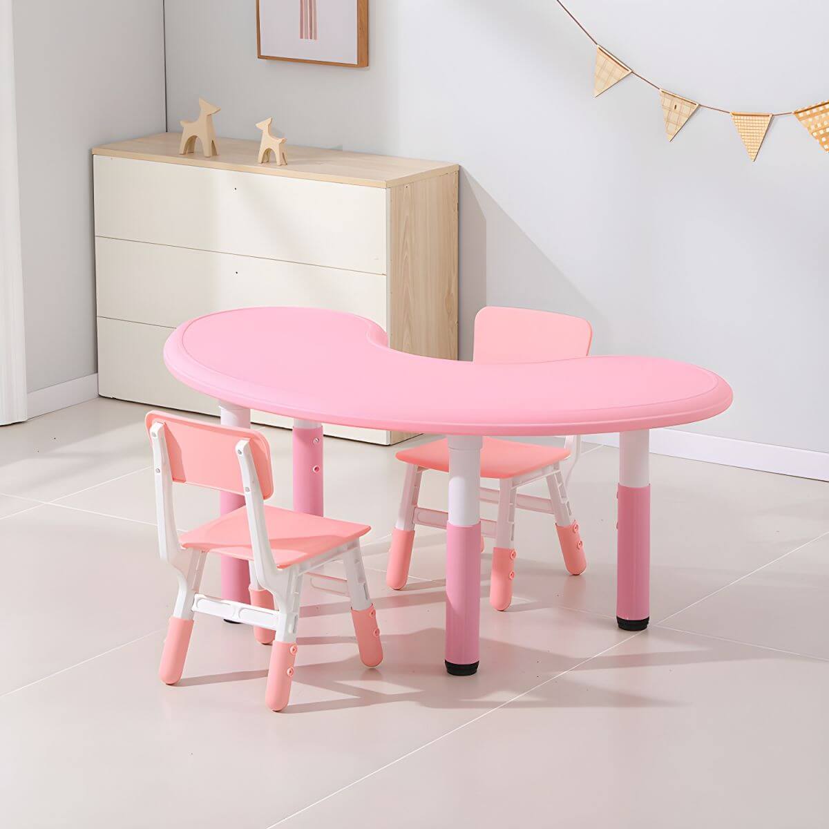 Contemporary Children's Writing Desk with Rounded Edges and Waterproof Top