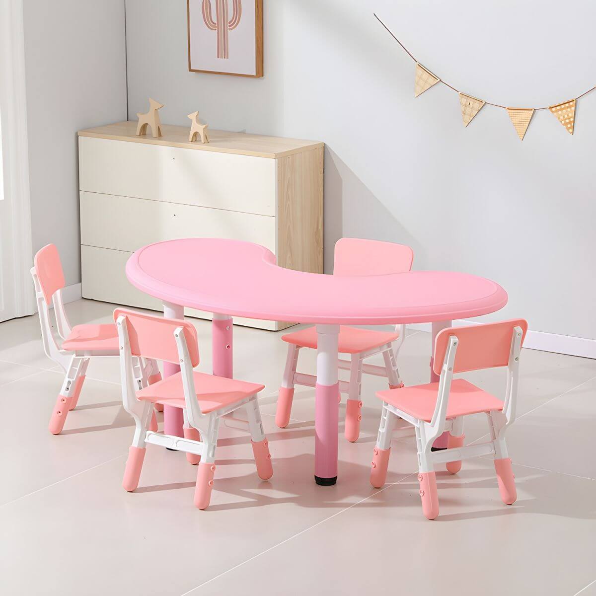 Contemporary Children's Writing Desk with Rounded Edges and Waterproof Top