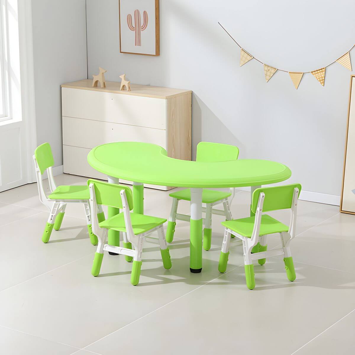 Contemporary Children's Writing Desk with Rounded Edges and Waterproof Top