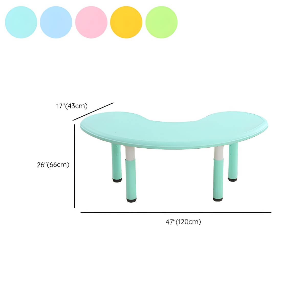 Contemporary Children's Writing Desk with Rounded Edges and Waterproof Top Dimensions