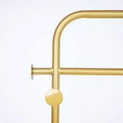 Contemporary Gold & Black Freestanding Rail Coat Rack with Faux Marble Base