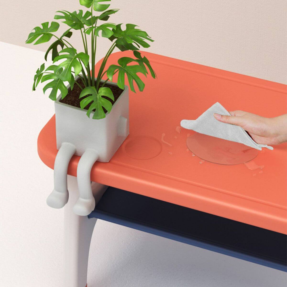 Contemporary Kids' Desk with Storage Shelf in Vibrant Colors