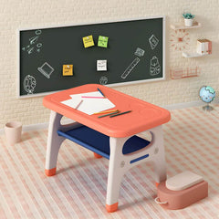 Contemporary Kids' Desk with Storage Shelf in Vibrant Colors
