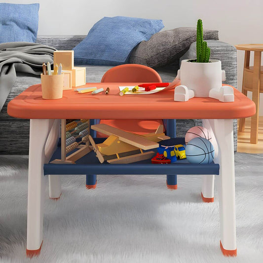 Contemporary Kids' Desk with Storage Shelf in Vibrant Colors