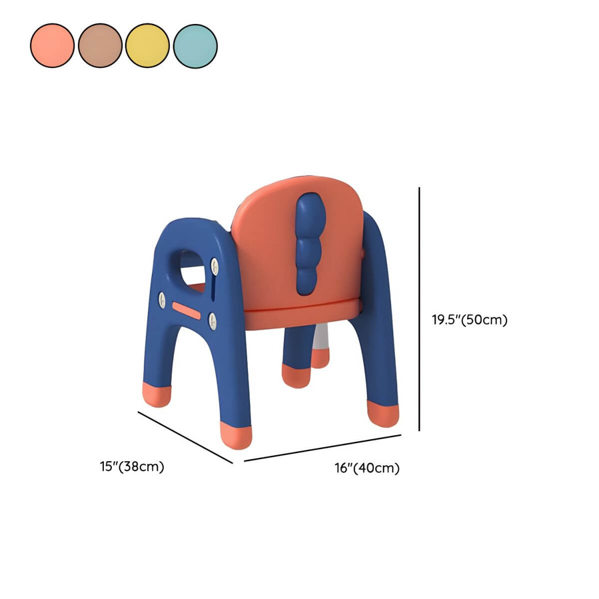 Contemporary Kids' Desk with Storage Shelf in Vibrant Colors Dimensions