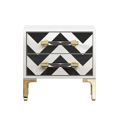 Contemporary Zebra Pattern Nightstand - 2 Drawers