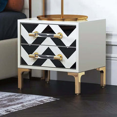 Contemporary Zebra Pattern Nightstand - 2 Drawers Main Product Image