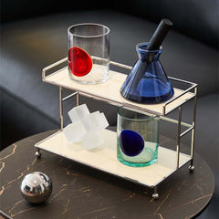 Cream Acrylic Freestanding Storage Shelf with Open Design
