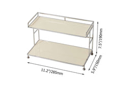 Cream Acrylic Freestanding Storage Shelf with Open Design Dimensions