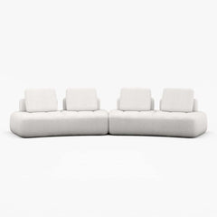 Curved Modular Sectional Sofa With Boucle Upholstery