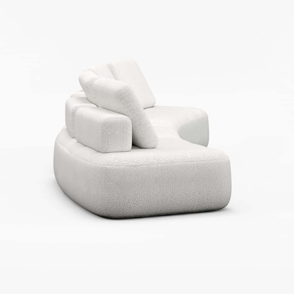 Curved Modular Sectional Sofa With Boucle Upholstery
