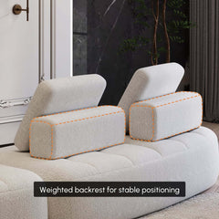 Curved Modular Sectional Sofa With Boucle Upholstery