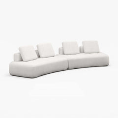 Curved Modular Sectional Sofa With Boucle Upholstery