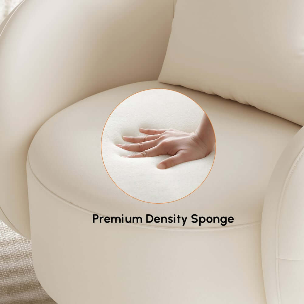 Curved Performance Leather Sofa Set with Swivel Feature